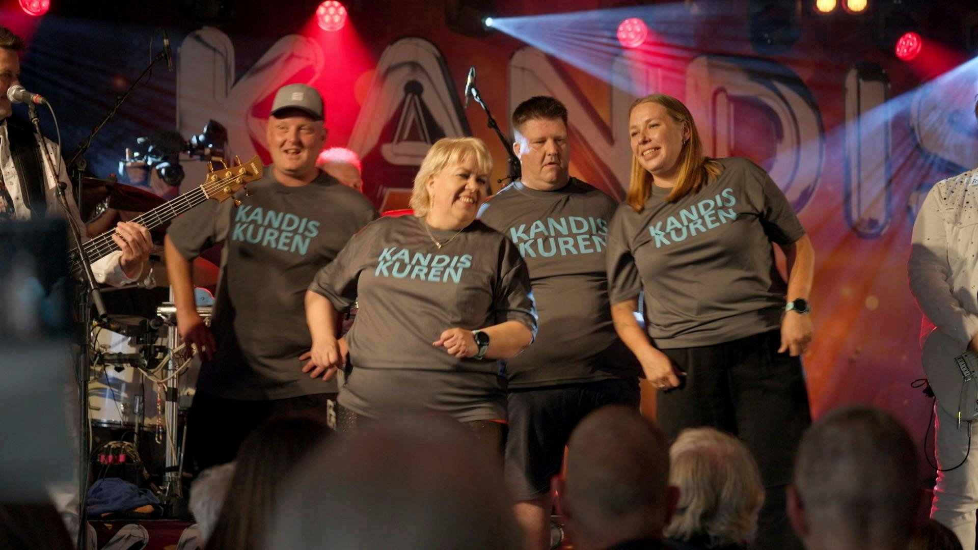 Fansene kæmper mod kiloene sammen med deres yndlingsband i ”Kandiskuren”. 