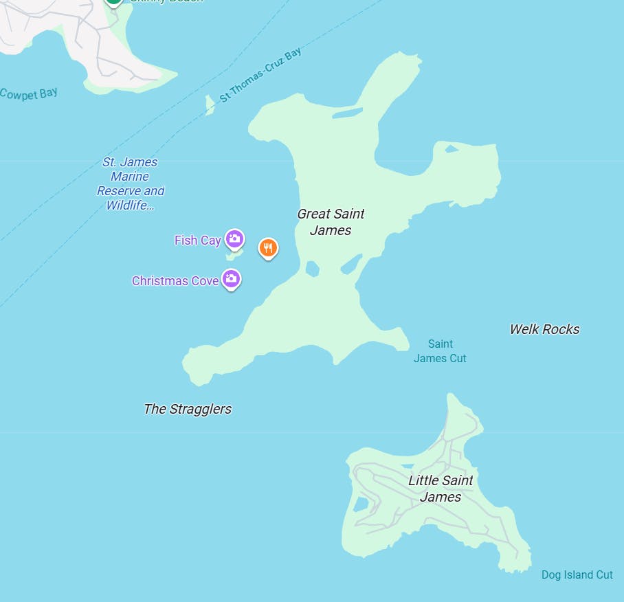 Christian Kjærs tidligere ø Great Saint James er på størrelse med 100 fodboldbaner. 