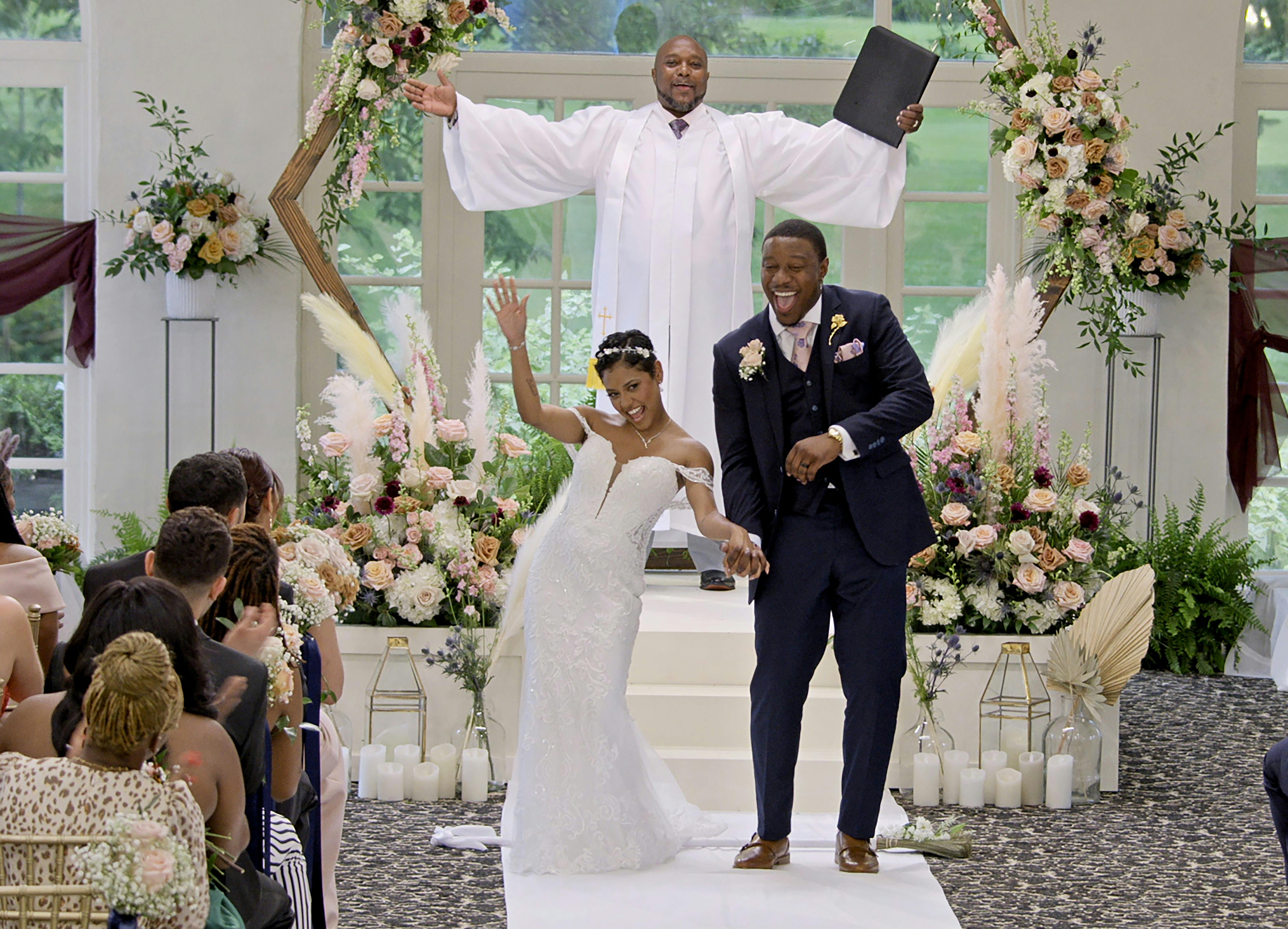 Det var en lykkelig Jarrette og Iyanna, der blev gift sidste år.