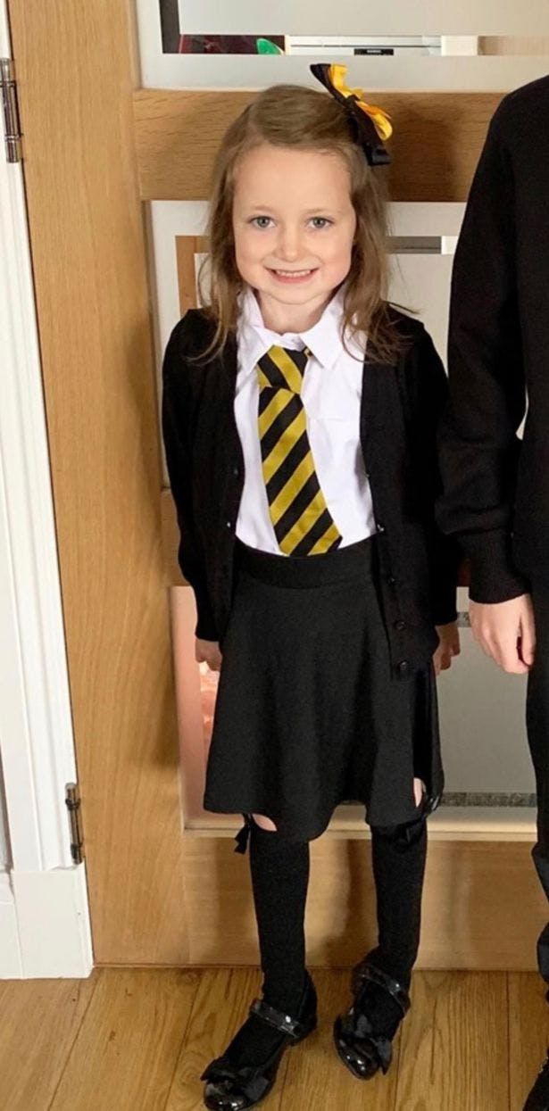 Lucie før første skoledag.