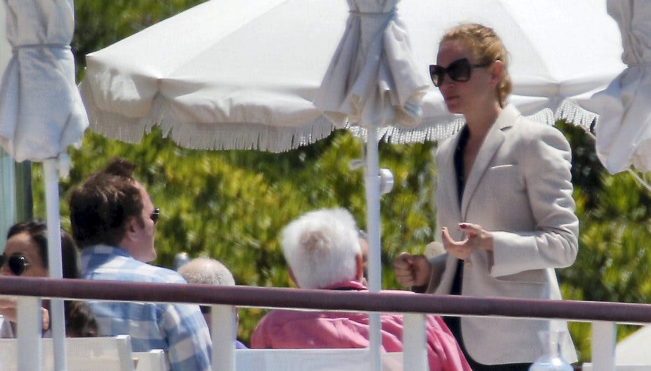 Quentin Tarantino og Uma Thurman delte en lejet villa i Cannes.