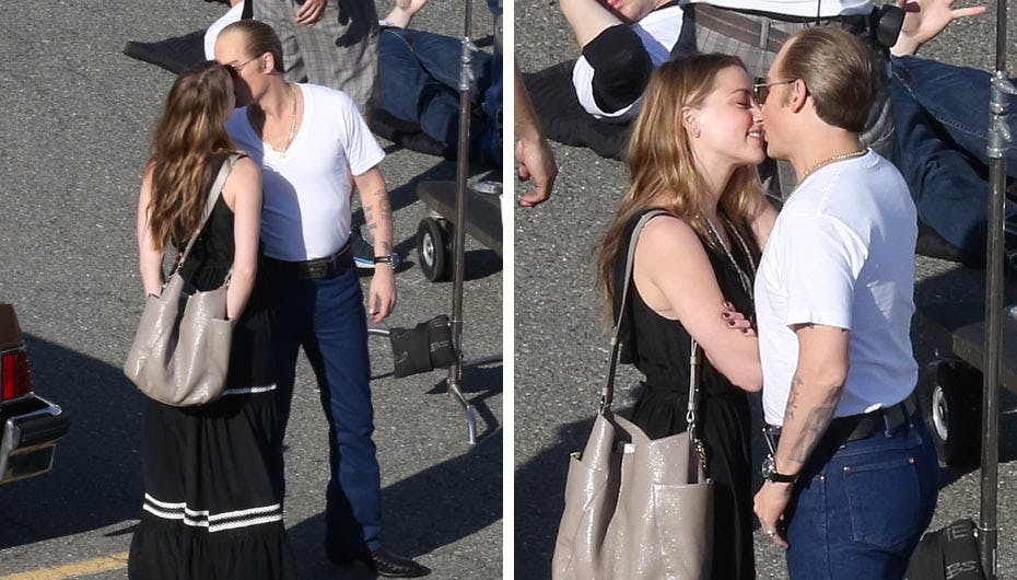 Johnny Depp og Amber Heard er - som billederne viser - smaskforelskede!