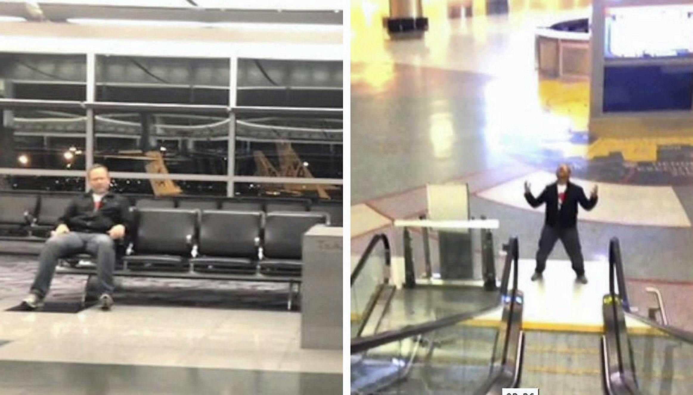 Richard Dunn havde ikke tid til at slappe af, da han tilbragte en hel nat alene i lufthavnen i Las Vegas