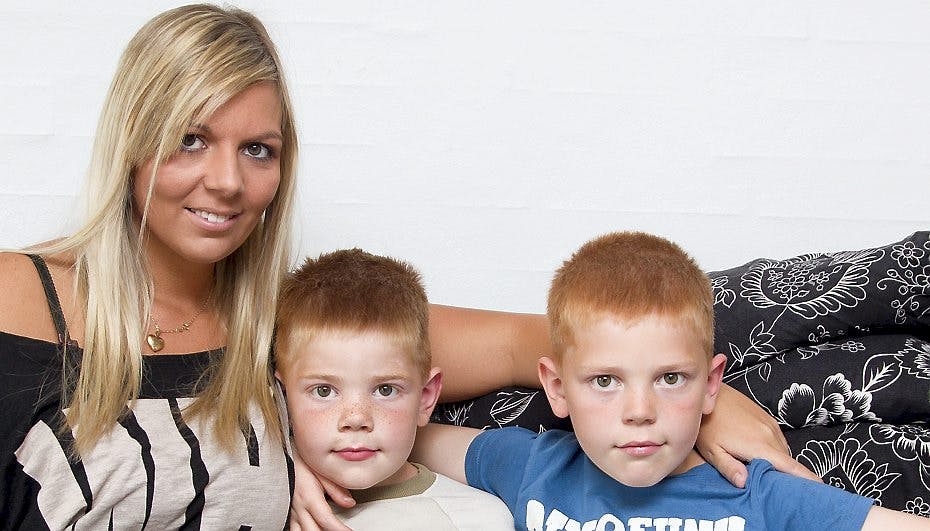 Louise er lykkelig med alle sine drenge. På billedet mangler den mindste, Marius på fire måneder