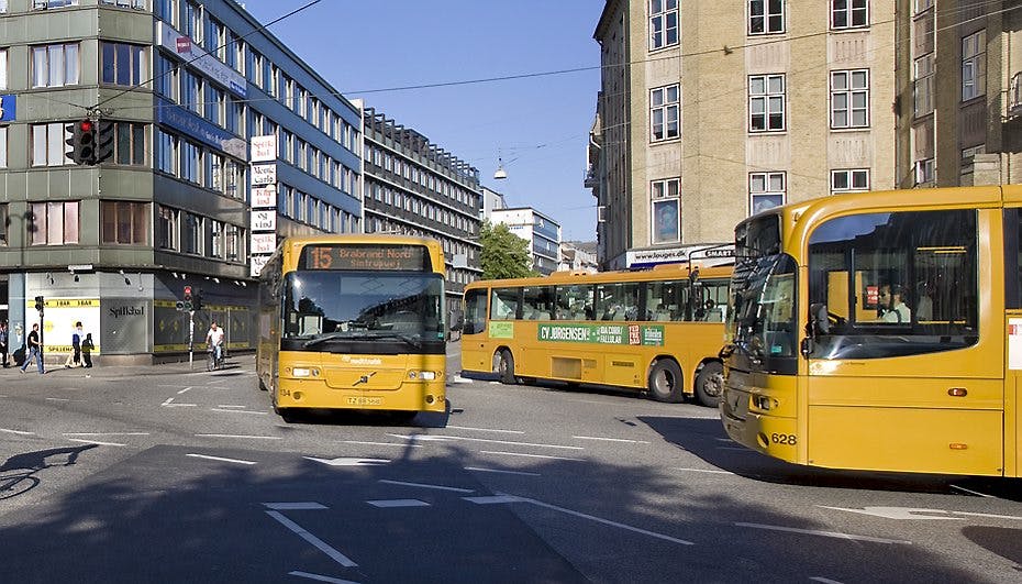 Buschaufføren Karlo måtte forleden tage en anden rute, da en af passagerne havde brug for lægehjælp - OBS: Dette modelbillede er fra Aarhus