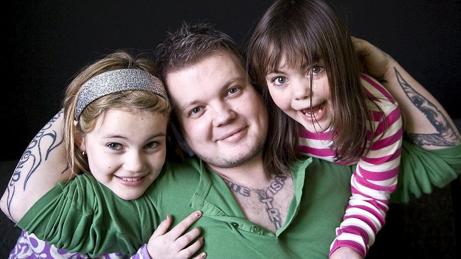 Christian med døtrene Stephanie