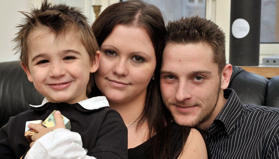 Katherina og Peter sammen med hendes søn Mikkel, da parret fandt sammen i 2009