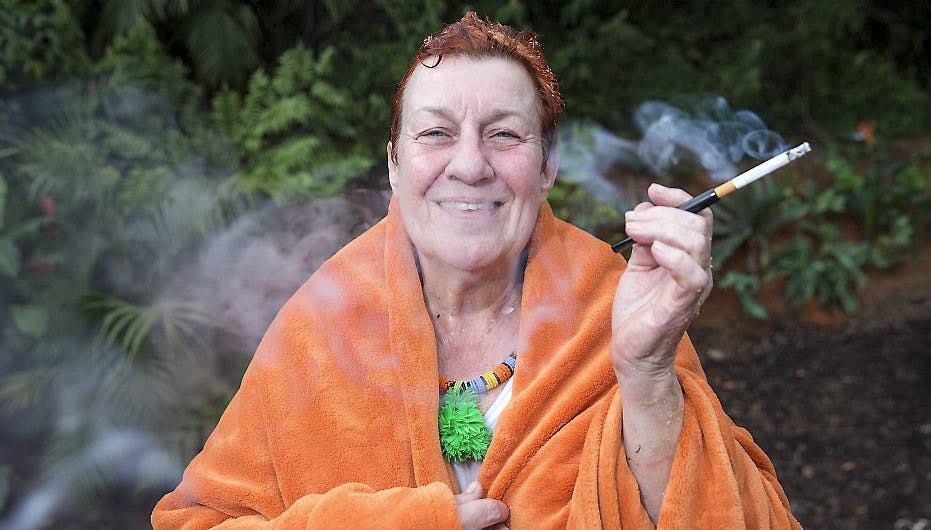Margrethe Koytu havde travlt med at få en smøg, da hun var ude af junglen.