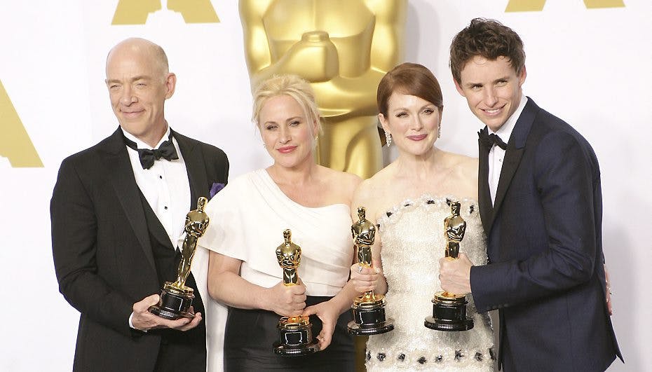 J. K. Simmons, Patricia Arquette, Julianne Moore, Eddie Redmayne. De prestigefyldte priser blev uddelt søndag nat