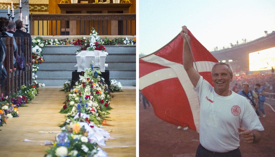 Flaget er på halvt ved Ansgar Kirke i Odense, hvorfra legenden bisættes kl. 11.00
