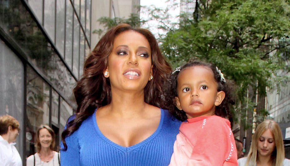 Melanie B har allerede 3 døtre. Her ses hun med den yngste Madison Brown Belafonte på armen