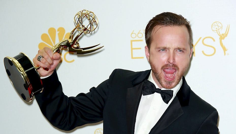 Aaron Paul blev bekønnet med en pris for sin rolle som den "bitch"-råbende Jesse Pinkman i Breaking Bad