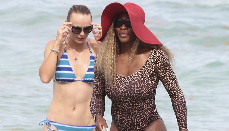 Caroline Wozniacki og Serena Williams er veninder uden for banen. Her er de i Florida i maj i år.