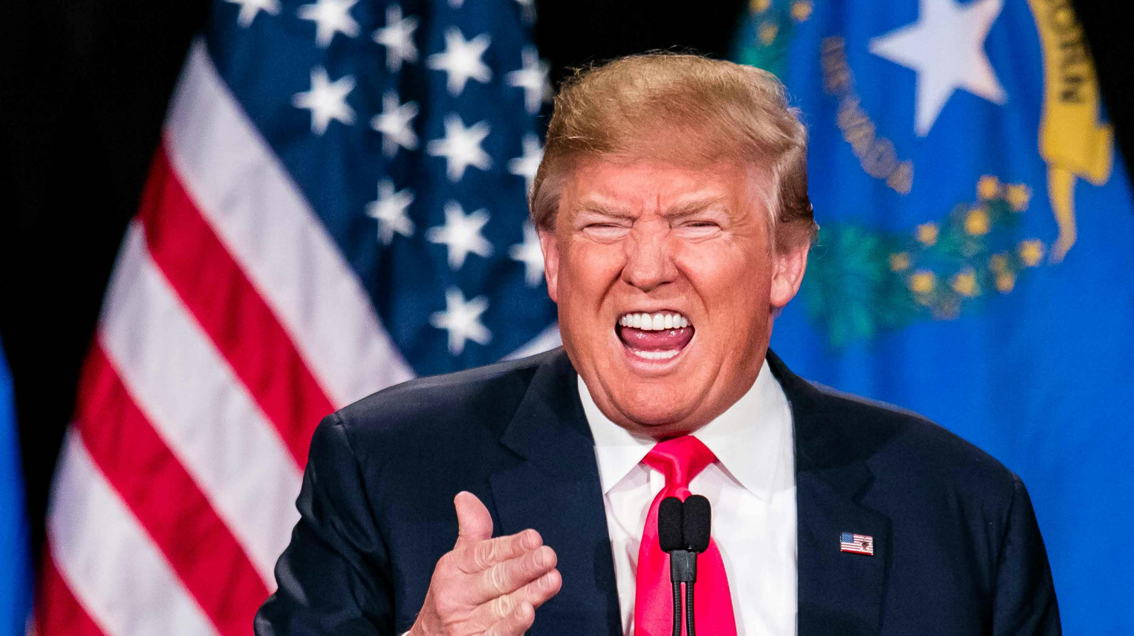 Trump foran det amerikanske flag