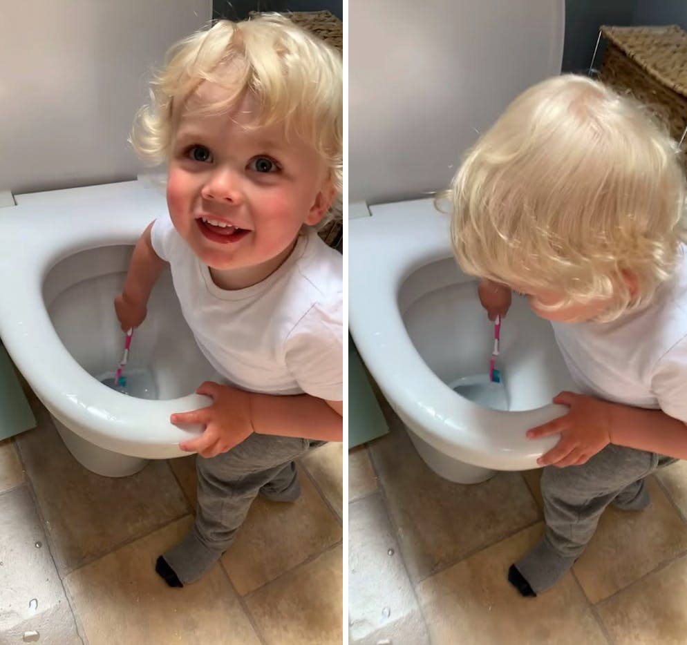 Mor i chok: Tager to-årig søn i at toilettet rent med hendes tandbørste | SE og HØR