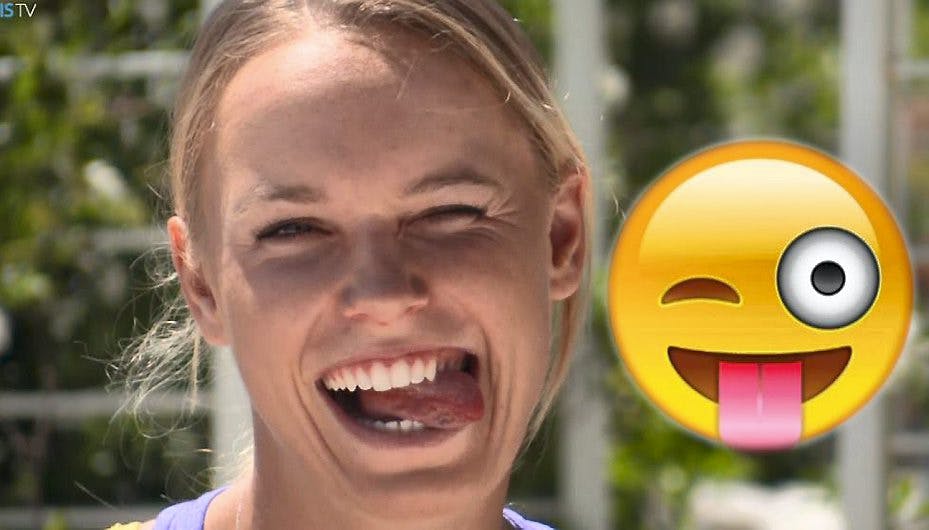 Caroline Wozniacki var frisk på WTA-Tourens "Emoji-udfordring".