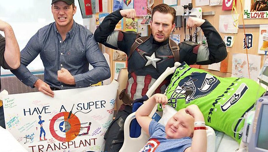 Chris Evans og Chris Pratt gav børnene i Seattle en stor overraskelse