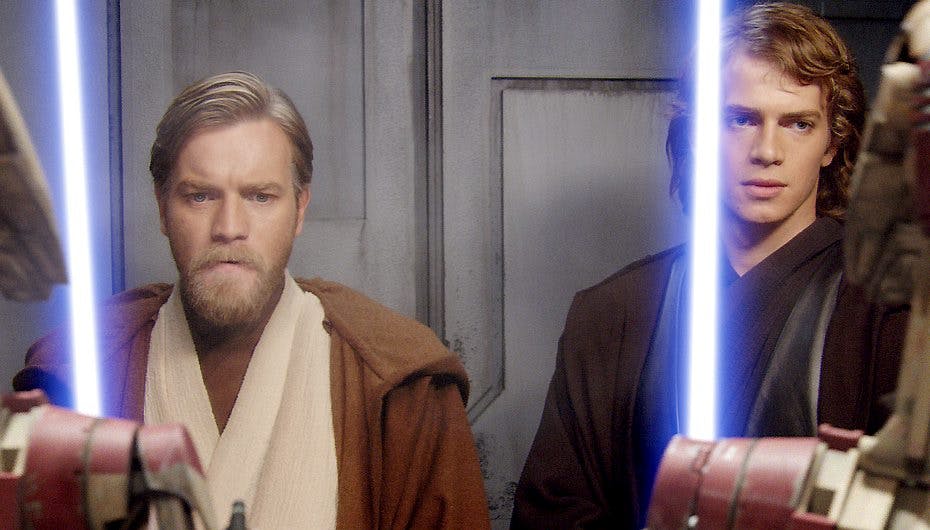 Ewan McGregor og Hayden Christensen i filmen "Star Wars: Episode III: Revenge of the Sith"
