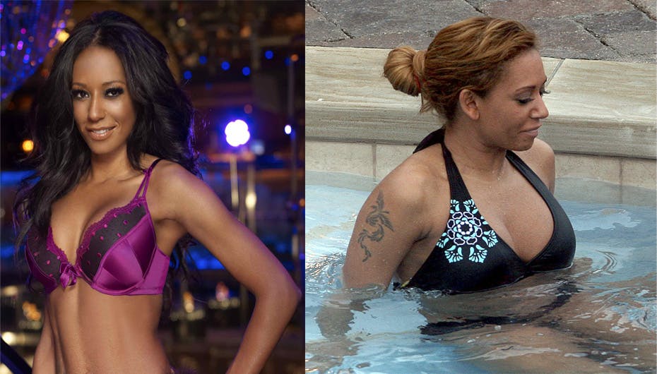 Mel B, som hun så ud i 2009, og som hun ser ud i dag