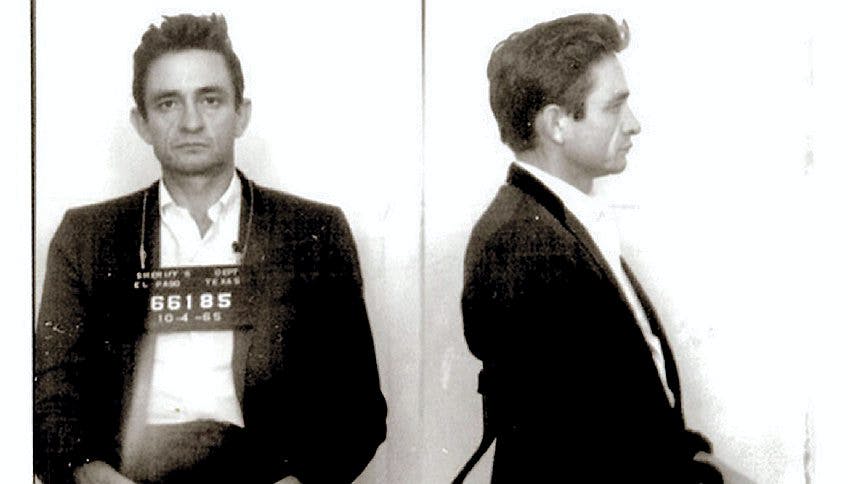 Johnny Cash blev i sine yngre dage anholdt af politiet.