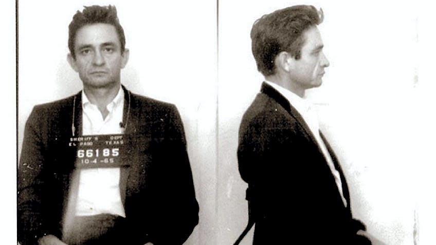 Johnny Cash blev i sine yngre dage anholdt af politiet.