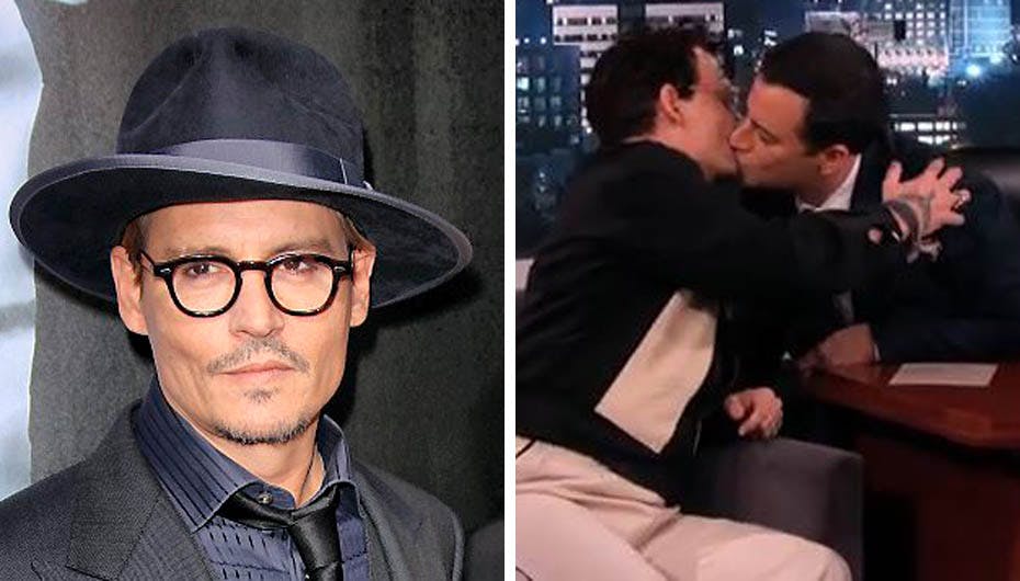 Johnny Depp kysser endnu engang en TV-vært