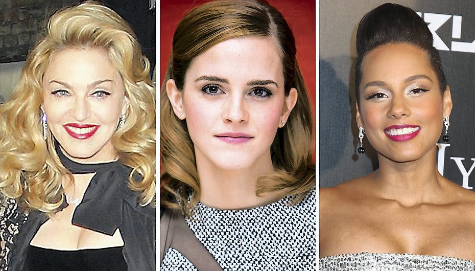 Madonna, Emma Watson og Alicia Keys