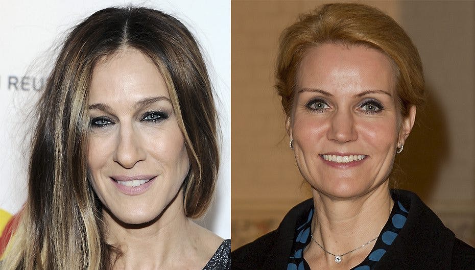 Carrie alias Sarah Jessica Parker trykkede hånd med Helle.