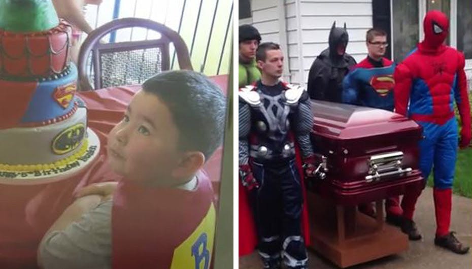 Lille Brayden fik en begravelse, som var en superhelt værdig