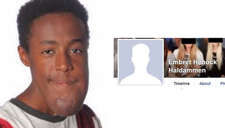 Embret Henock Haldammens profilbillede blev fjernet af Facebook. Selv mener den 16-årige, at det skyldtes hans udseende