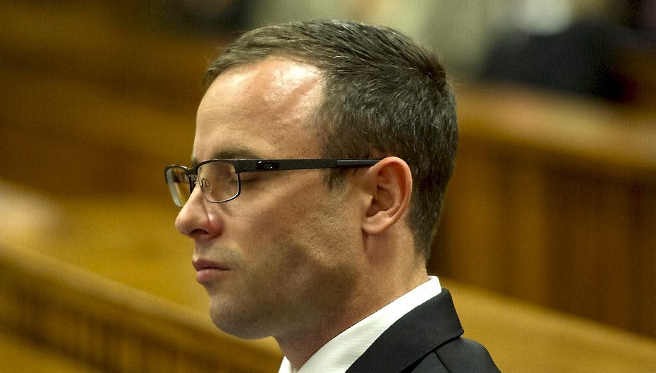 Oscar Pistorius i retten i Pretoria i Sydafrika mandag den 7. april