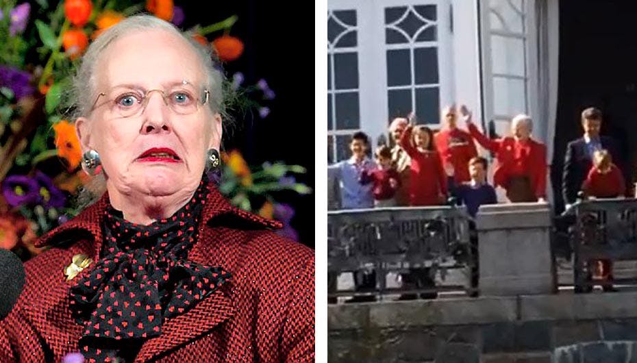 Traditionen tro vinkede Margrethe til de mange fremmødte på sin fødselsdag 16. april