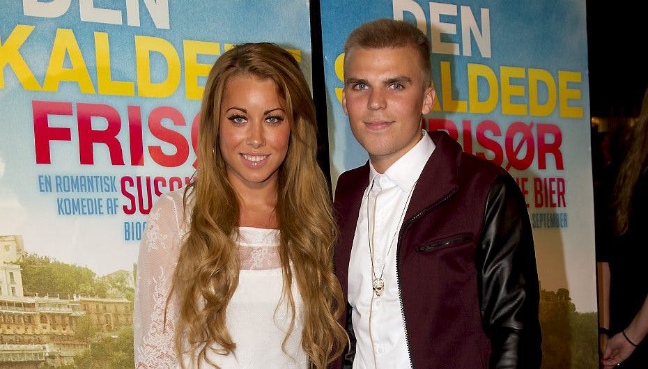 Anne Gadegaard og kæresten Micky til biopremiere.