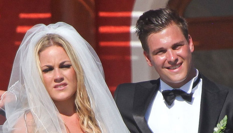 Peter og Amalie, da de blev gift for rullende kamera