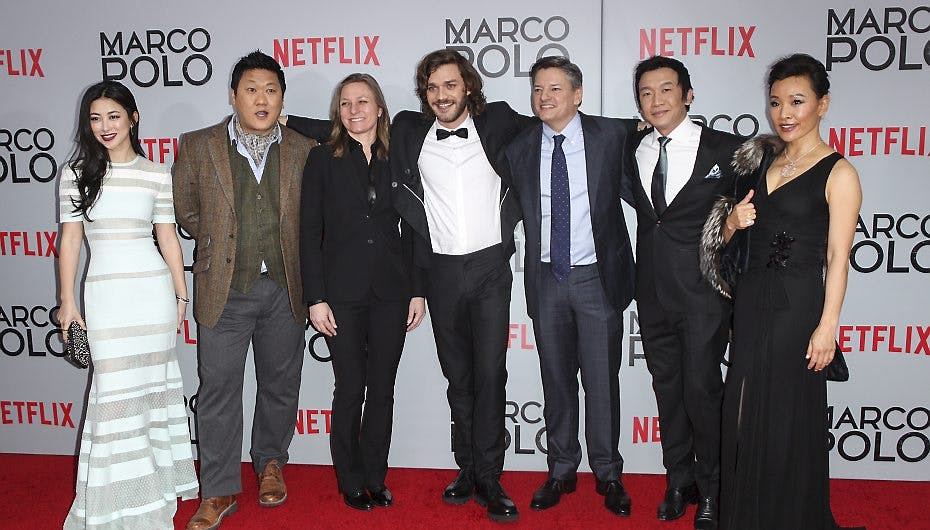 Her skuespillerholdet, der står bag serien "Marco Polo"