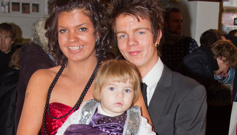 Hannah, kæresten Max og datteren Cecilya - billedet er gammelt