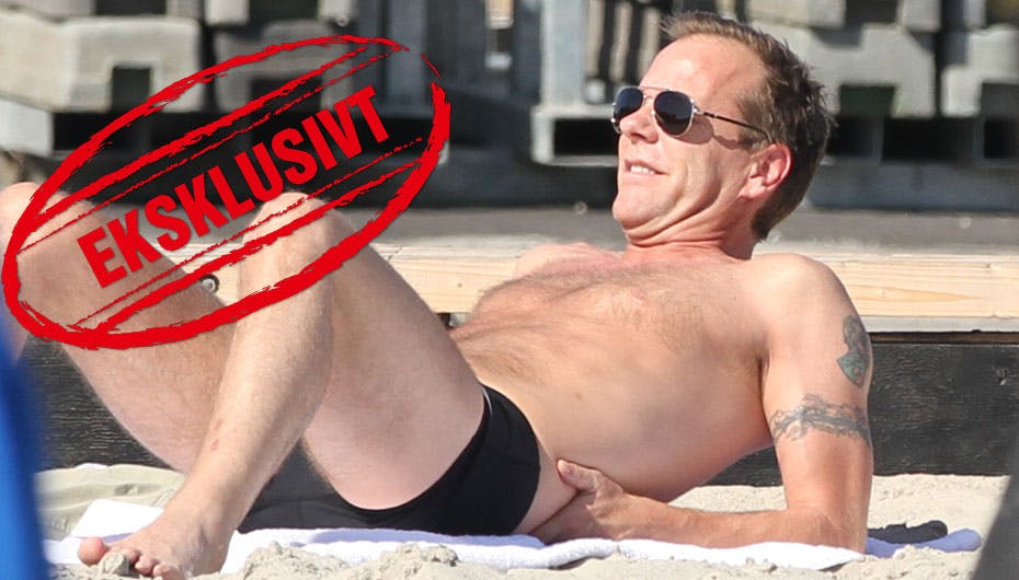 Kiefer Sutherland gjorde, hvad han kunne for at se lækker ud på stranden