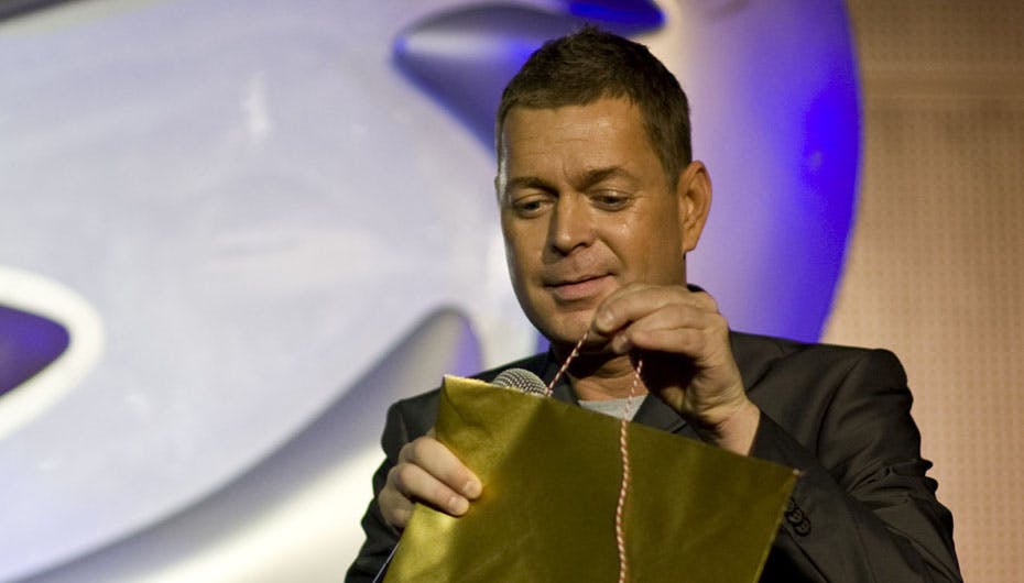 Peter Frødin var en af dem, der havde fået lov at overrække en pris ved aftenens show på Hilton i København