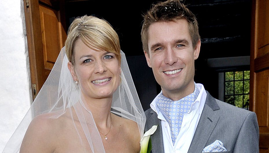 Morten  og Marlene, da de blev gift i Anisse Kirke sidste sommer