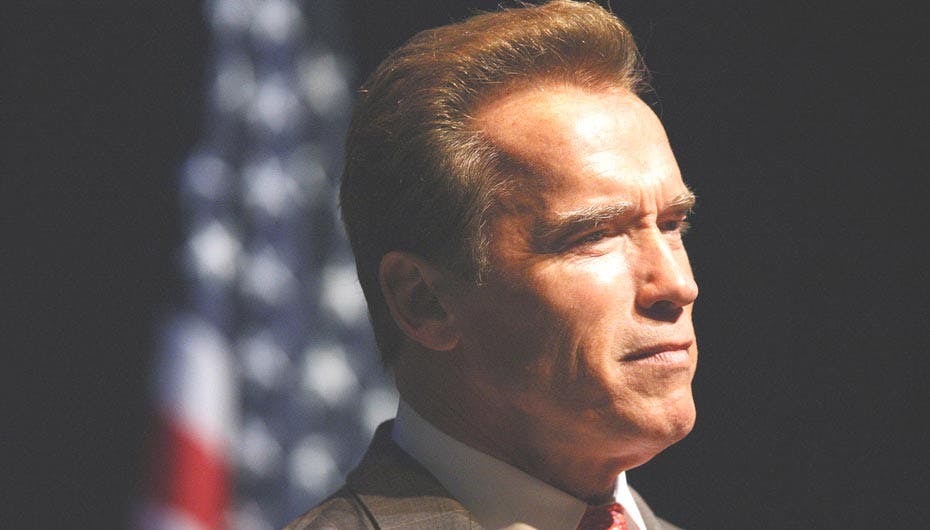 Arnold Schwarzenegger tog det mere end roligt under nødlandningen