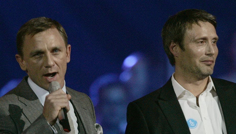 Daniel Craig og Mads Mikkelsen optrådte sammen i James Bond-filmen "Casino Royale", da Mads Mikkelsen spillede skurken Le Chiffre