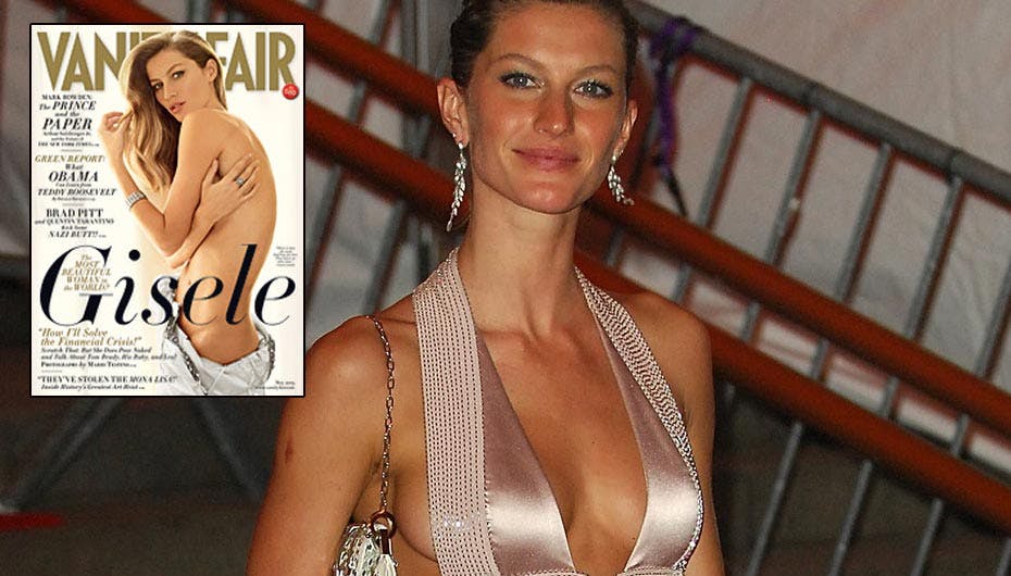 Gisele Bundchen smider alt tøjet i det nye Vanity Fair
