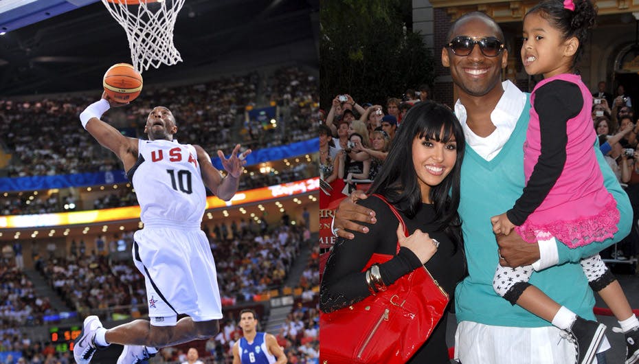 Kobe og resten af USA’s Dream Team er urørlige i Beijing. Kobe Bryant sammen med hustruen Vanessa og ældste datter Natalia