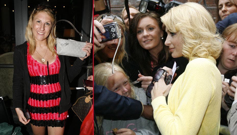 Tina fra Århus var lykkelig over at få en taske af Paris Hilton
