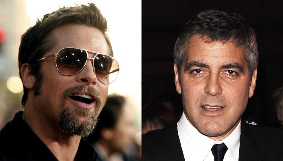 Er Brad Pitt gået for langt, når han spøger med rygterne om George Clooneys homoseksualitet?