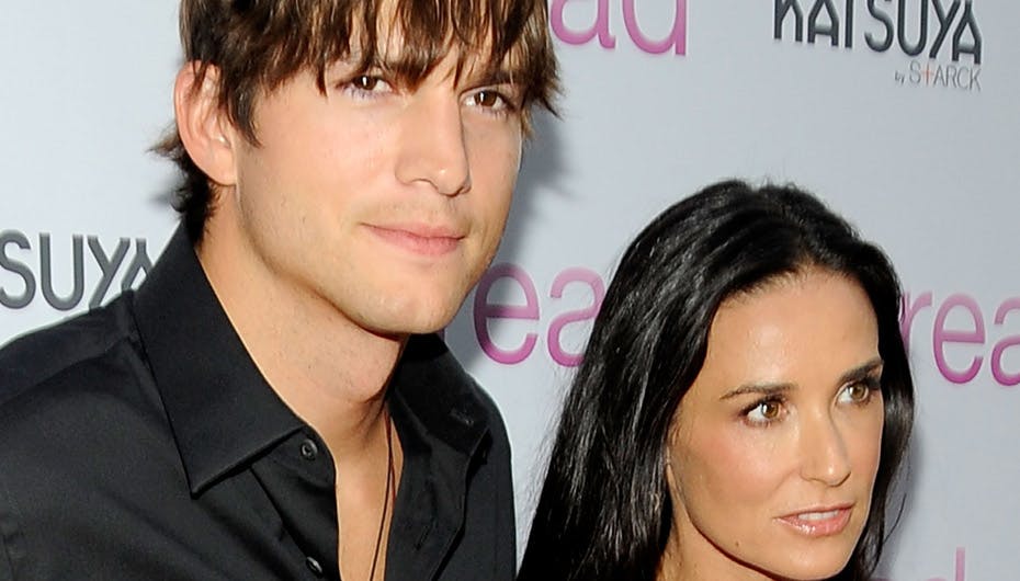 Ashton Kutcher og Demi Moore slap med skrækken, da de måtte nødlande i Vegas