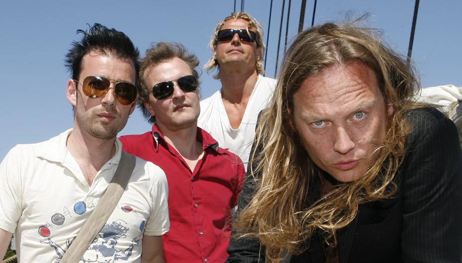 Stig Pedersen, Jesper og Jacob Binzer har været i D-A-D i 25 år, mens Laust Sonne er kommet til senere