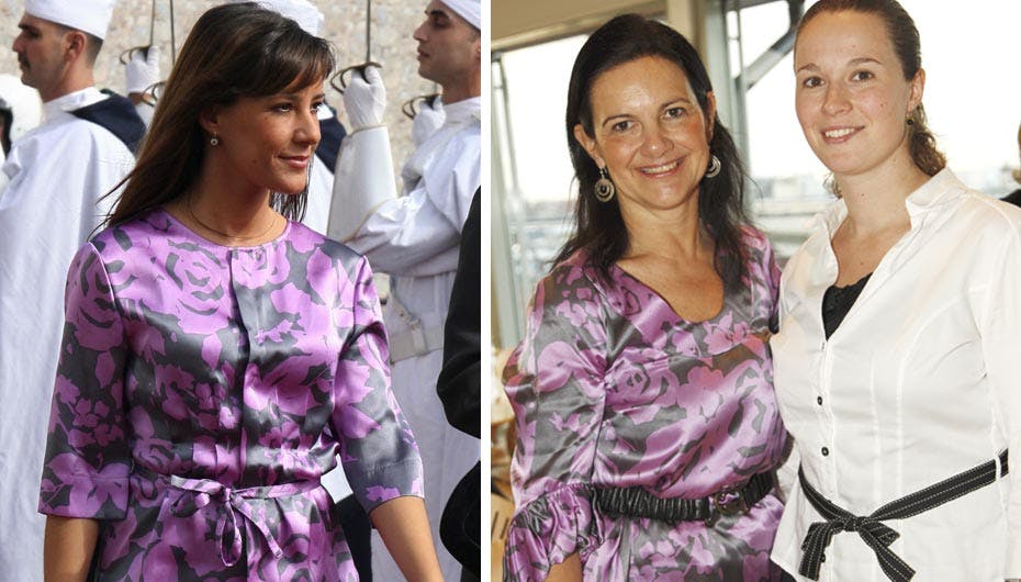 Marie og Anne-Mette dukkede op i det samme mønster - dog ikke ved samme lejlighed. Her er statsministerfruen sammen med sin datter Marie