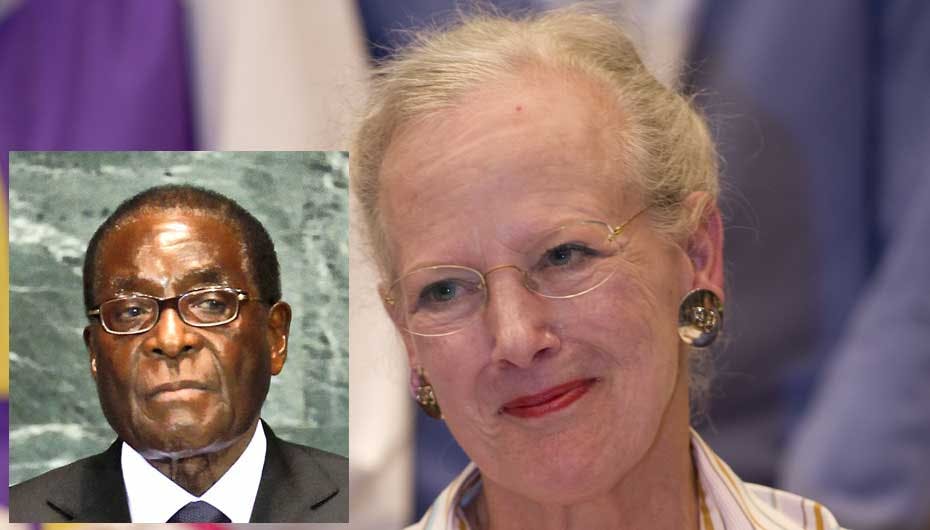 Margrethe må finde sig i, at de stive kongelige etiketteregler gør, at hun skal have Mugabe til bords