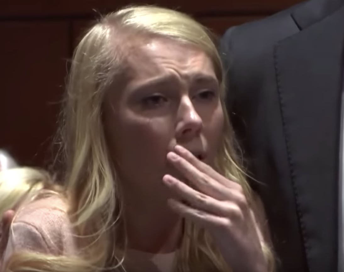 Brooke brød grædende sammen, da hun blev frikendt for drabet på sin egen baby.